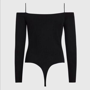 All Saints Tops | All Saints Audrey Off-Shoulder Bodysuit in black